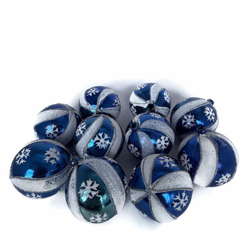 Blue Craft Ornament Balls Lot of 10